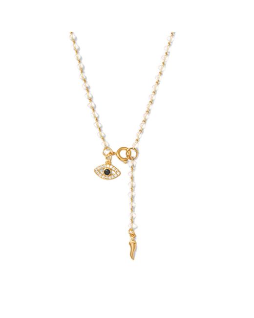 Alexie of Athens Metallic Protection Evil Eye Bead Lariat