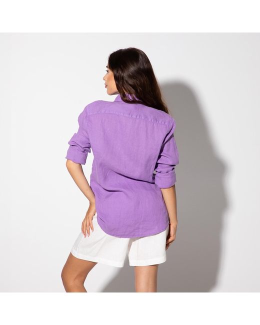 Maison Tangerine Purple Linen Shirt For for men