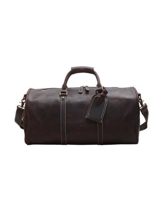 Touri Black Leather Weekend Bag With Shoe Storage In Dark for men