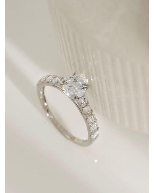 Diamonbliss Metallic Plated Round Cut Bridal Ring With Swarovski, One And Half Carats