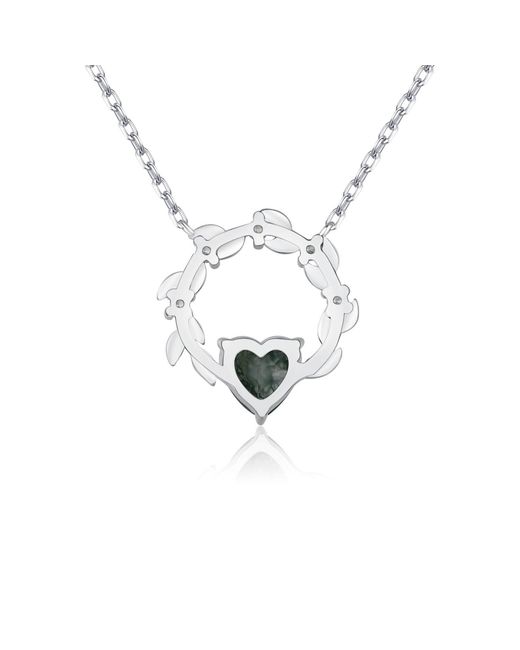 Azura Jewelry New York Metallic Heart Desire Moss Agate Vermeil Necklace