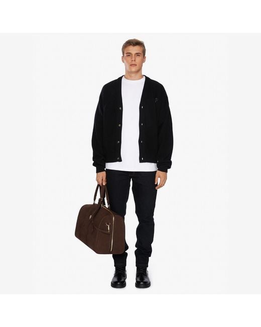 PLACE OF ELMS Black Nero Cardigan Sweater for men