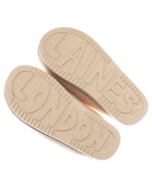 Laines London Multicolor Neutrals Flatform Cloud Slippers With Double Siamese Cat Brooches