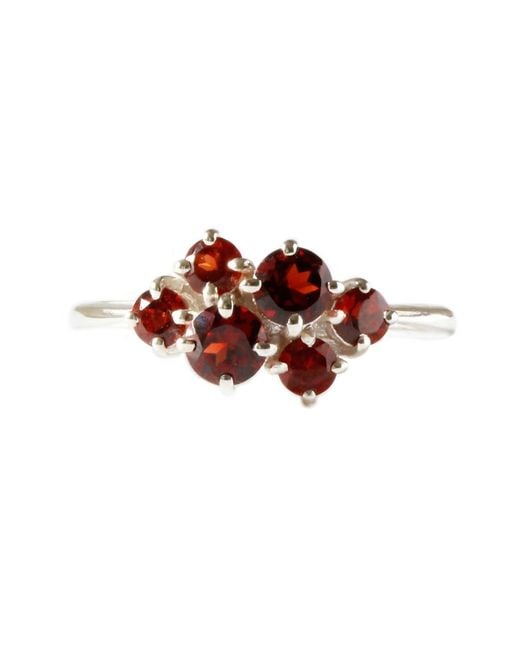 Lee Renee Red Garnet Cluster Ring