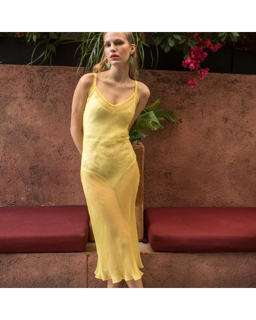 Roses Are Red Green The Venus Silk Slipdress