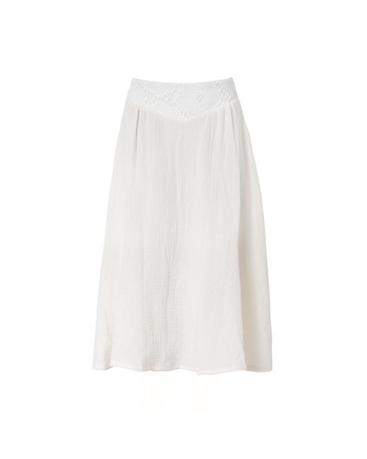 Italia A Collection White Neutrals Seashell Crochet Skirt
