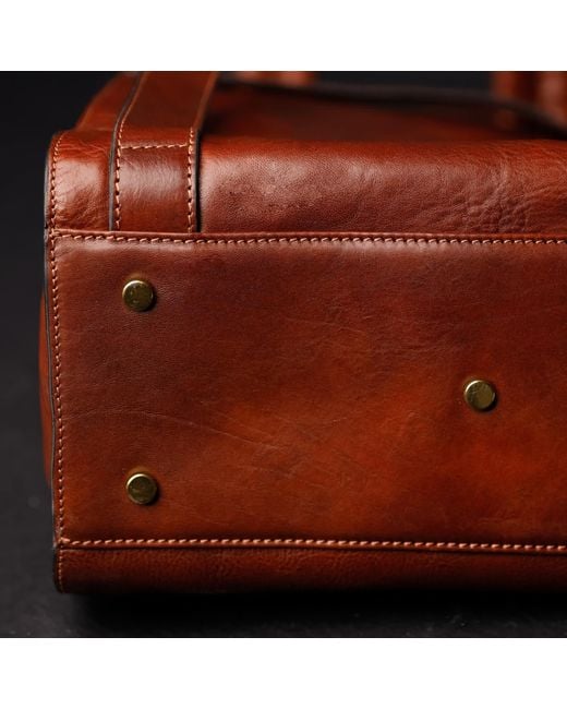 Time Resistance Brown Cognac Leather Backpack for men