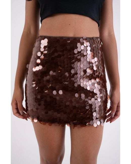 Amy Lynn Brown Gloria Disc Sequin Mini Skirt