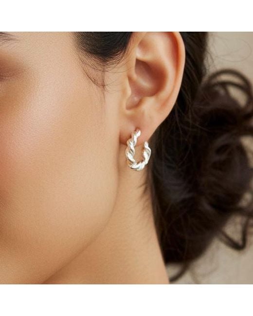 Mitsymay Jewellery White Twists & Tangles Half Hoops