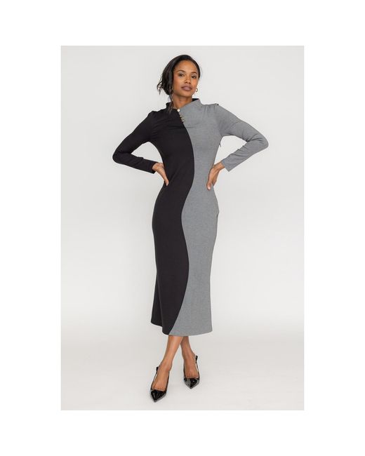 Zetaye Black Amelia Silhouette Dress