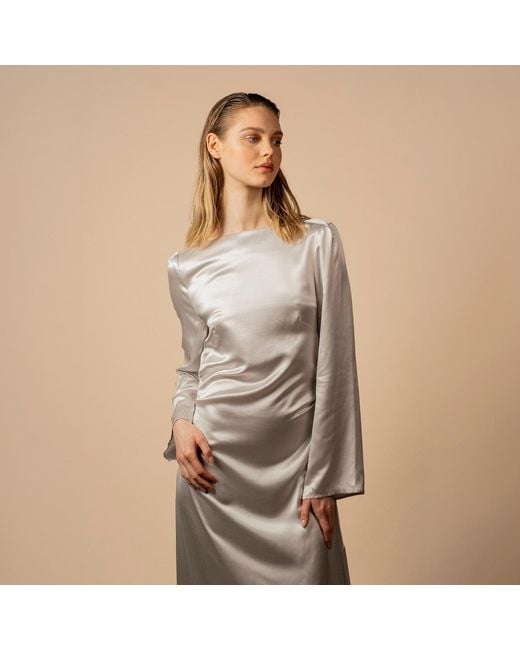 Anse Victorin White Geraldine Silk Dress
