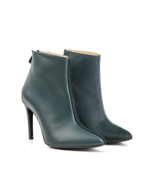 Rosamund Muir London Green Paulina Duo Texture Dark Boots