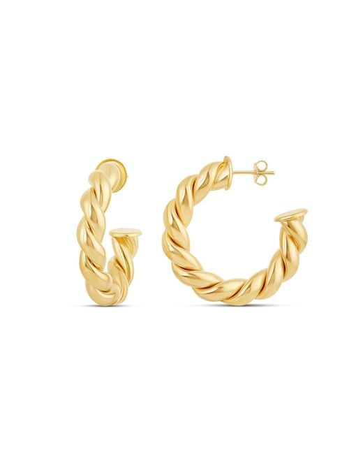 SHYMI Metallic Twist Hoop Earrings