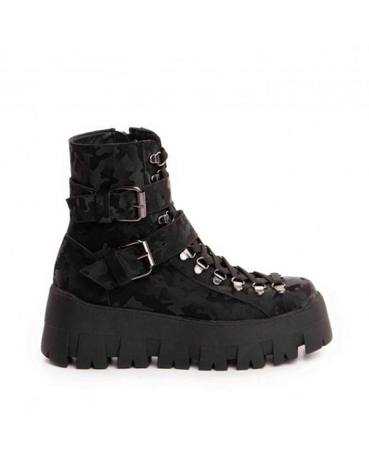 The 5Th Element Black Zara Chunky Camo Platform Boots