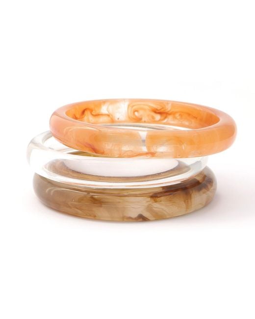 Hye Jane Jewelry Orange Neutrals Multi Tortoise Bangle Set