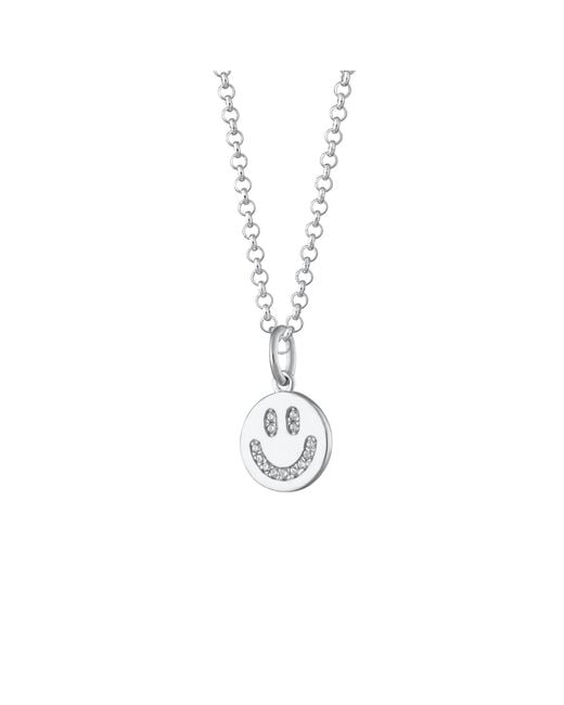 Scream Pretty Metallic Smiley Face Charm Necklace