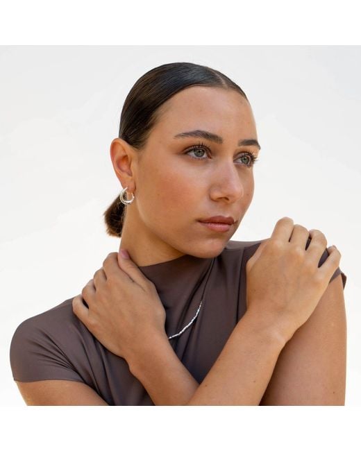 Dower & Hall Metallic Entwined Twist Huggie Hoops