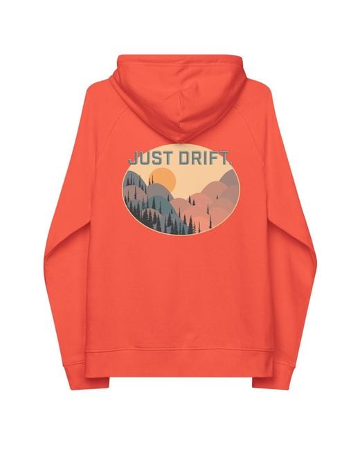 Anchor and Crew Red Burnt Just Drift. Seeker Organic Cotton Raglan Hoodie