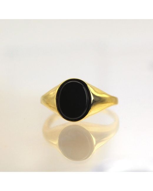 VicStoneNYC Fine Jewelry Metallic Handmade Onyx Bold Solid Ring for men