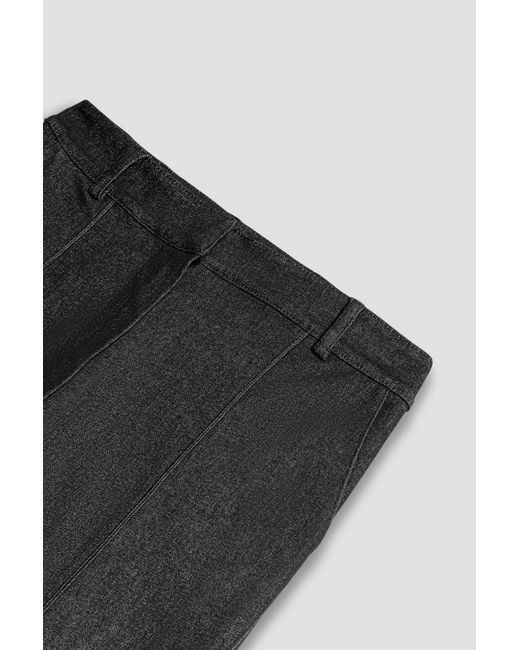 Nocturne Black High-Rise Tailored Straight-Leg Pants