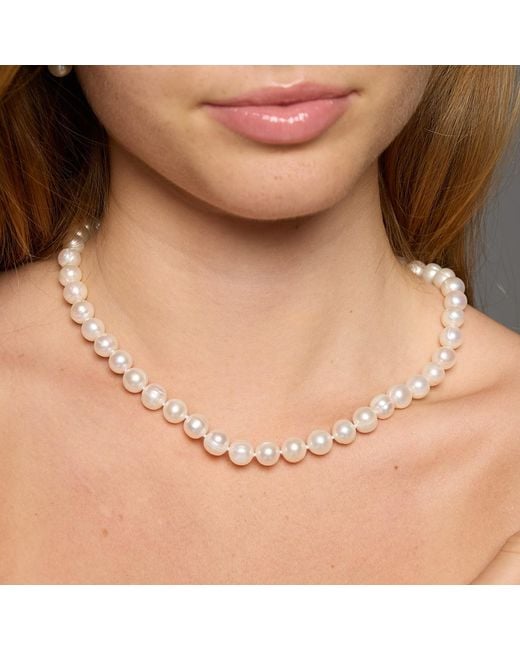 Pearls of the Orient Online White Gratia Cultured Freshwater Pearl Necklace With Sterling Toggle Clasp