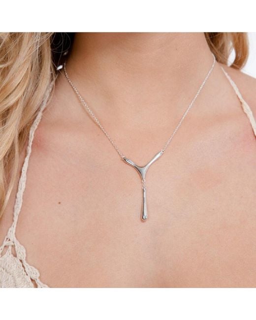 Lucy Quartermaine Metallic Drop Pendant With Chain
