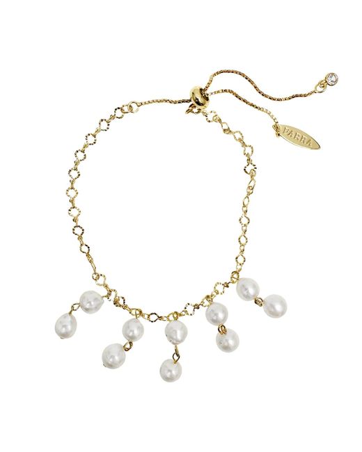 Farra Metallic Freshwater Pearls Tassel Bracelet