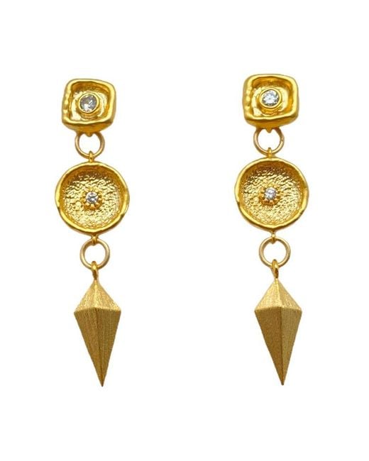 Loni Paul Jewelry Metallic Matte Shield Dangle Earrings