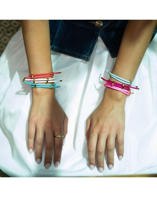 Ebru Jewelry Blue Glow Adjustable Rope Bracelet