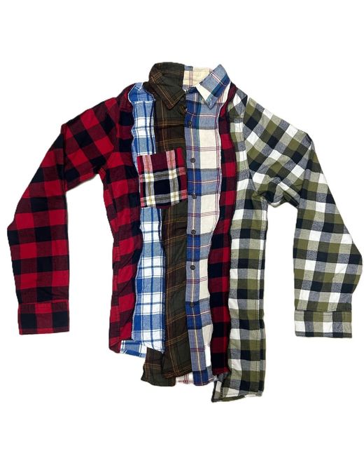 Zasta Studio Blue Deconstructed Flannel Shirt for men