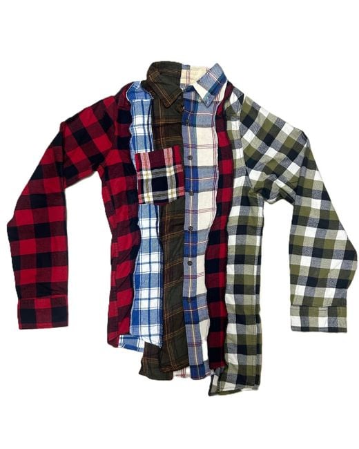 Zasta Studio Blue Deconstructed Flannel Shirt for men
