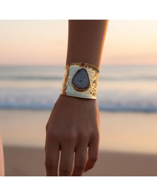 Sibylla Delphica Yellow Drusy Agate Bangle