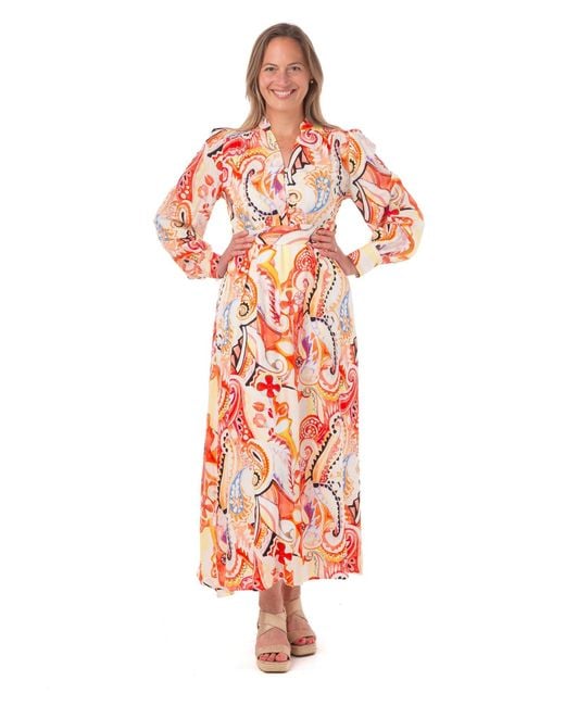 Franchetti Bond Red Tomassa Paisley Occasion Dress