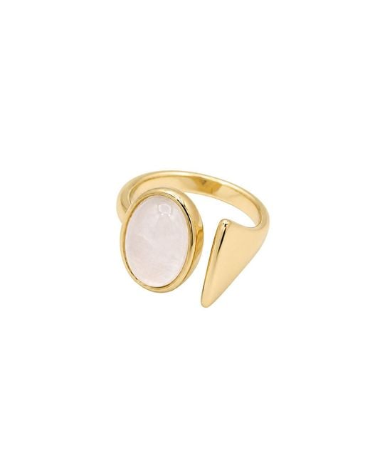 Uchi and Soto Metallic Neutrals Enso Moonstone Wraparound Ring