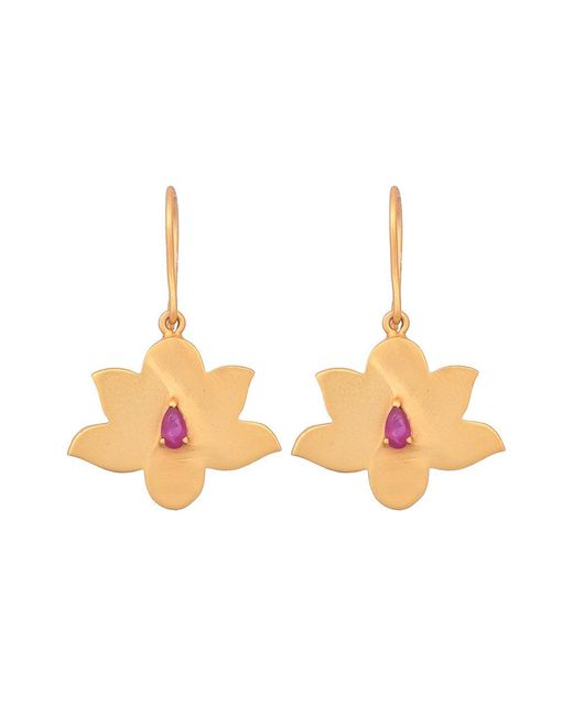 Opium Jewels Pink Water Lotus Earrings