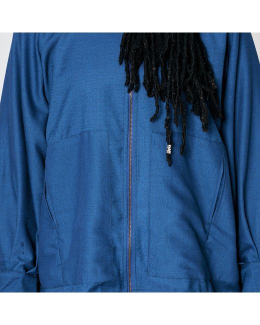 MOE Blue Zip Hooded Jacket for men