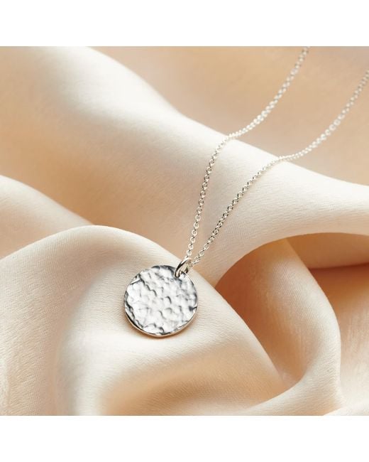 Posh Totty Designs Metallic Sterling Silver Textured Disc Necklace