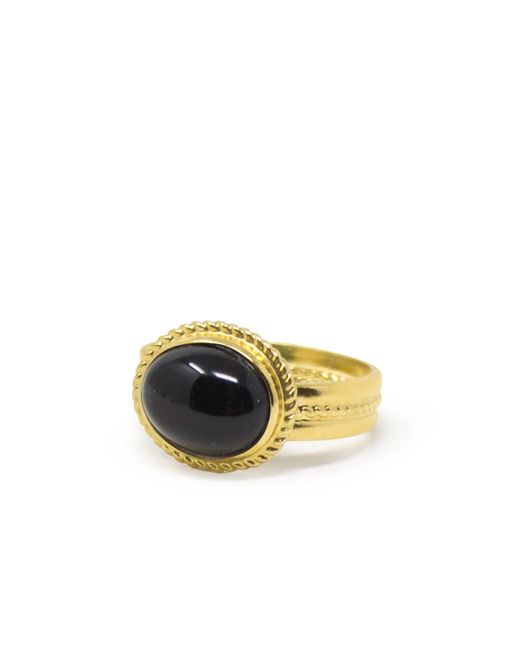 Vintouch Italy Multicolor Fascetta Gold-plated Onyx Ring
