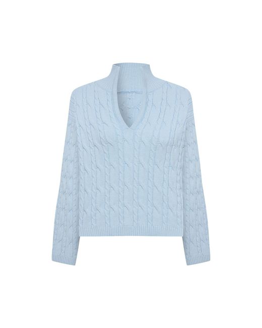 Thisisu Collection Blue Cable Knit Blouse – Light