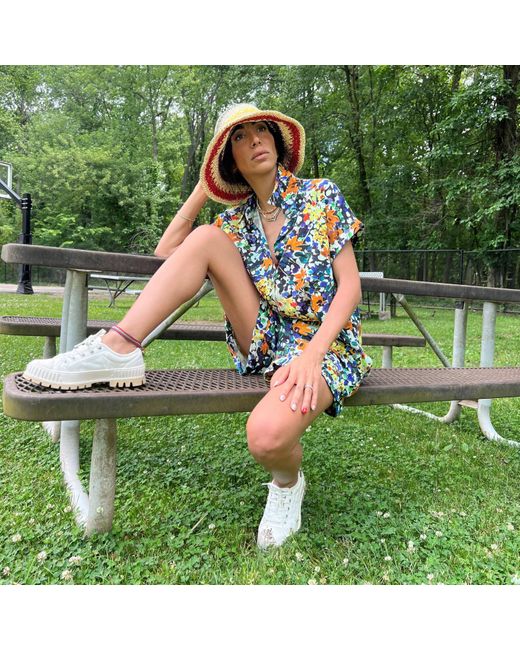 L2R THE LABEL Multicolor Floral Print Linen Short-Sleeved Shirt