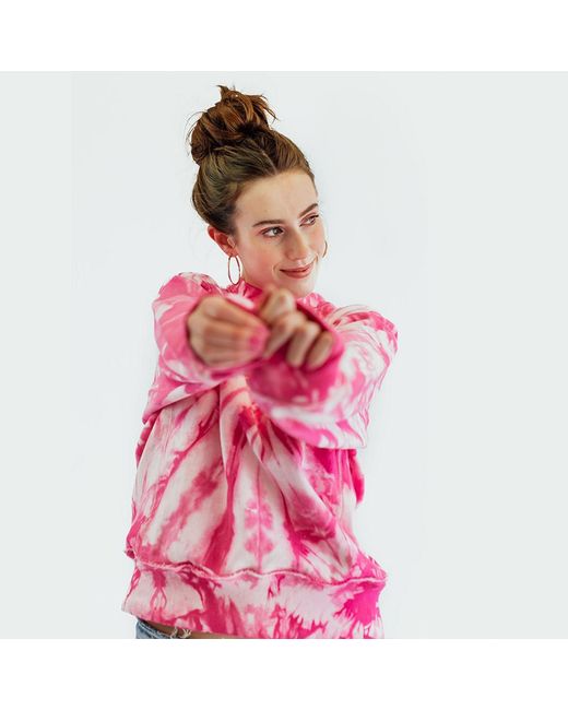 Zenzee Pink Barbie Bubblegum Tie Dye Reconstructed Sweatshirt