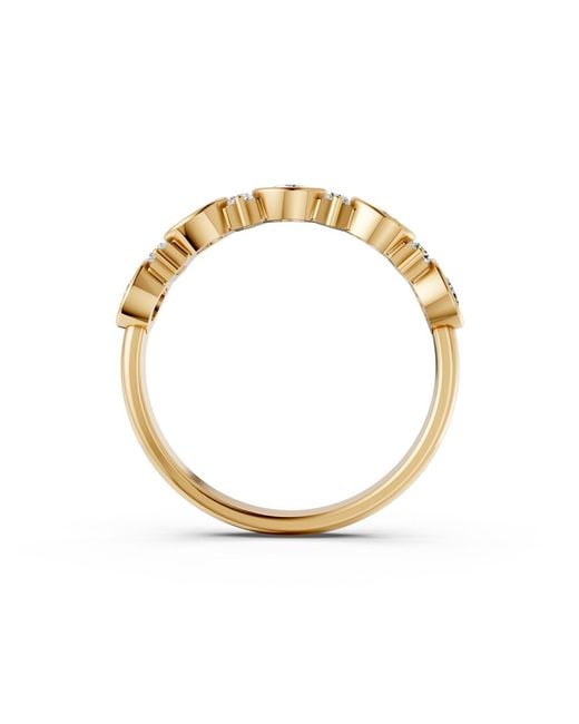 Aya Fine Jewelry Metallic Round & Baguette Lab Grown Diamond Bezel Set Anniversary Band