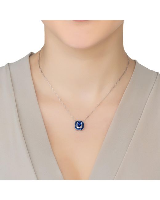 Latelita London Blue Great Gatsby Pendant Necklace Sapphire