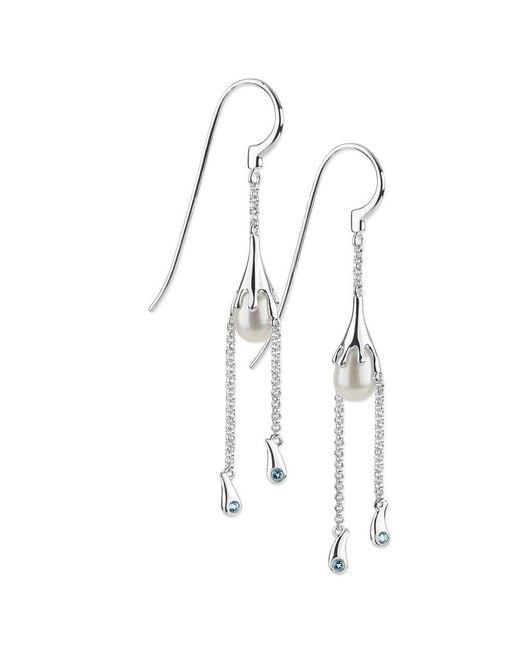 Lucy Quartermaine White Couture Pearl Shepherds Crook Earrings