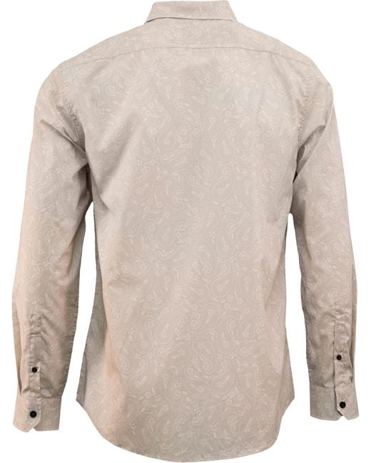 Lords of Harlech Natural Neutrals Nigel Perugia Paisley Shirt for men