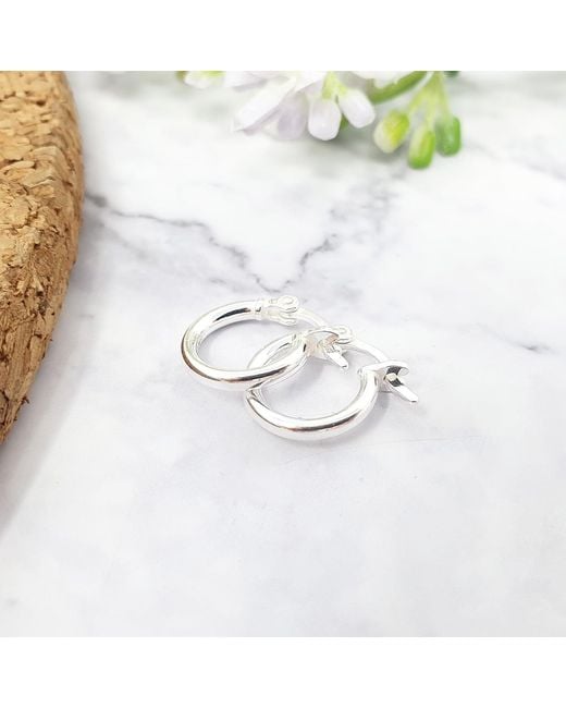 Harfi Metallic Sterling Sleeper Creole-Hinged Huggie Hoop Earrings