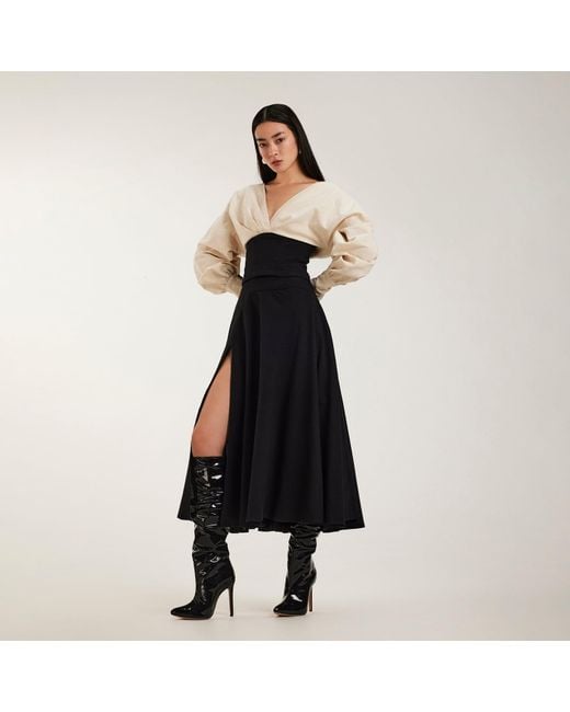 ALINA CERNĂTESCU Black Signora & Midi Cotton Corset Dress