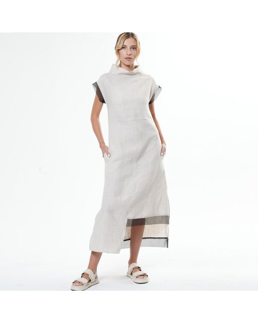 Metamorph White Neutrals Long Linen Dress