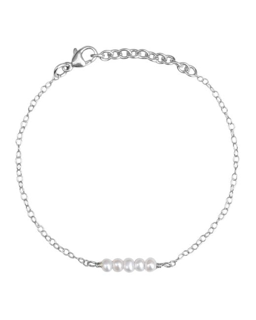 Kiri & Belle Metallic Eliana Tiny Pearl Bar Sterling Bracelet