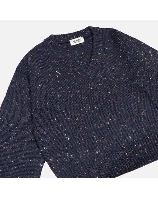 Gigi Knitwear Blue Jane V-Neck Sweater